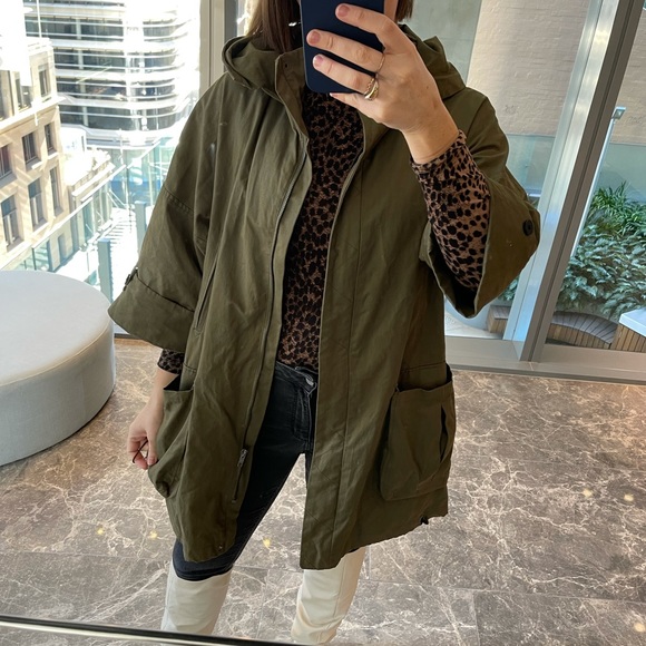 Zara Basic Khaki Parker - Size XS - Picture 5 of 11